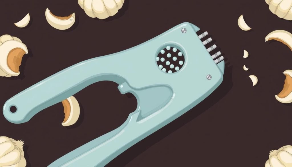 garlic press and herb tools