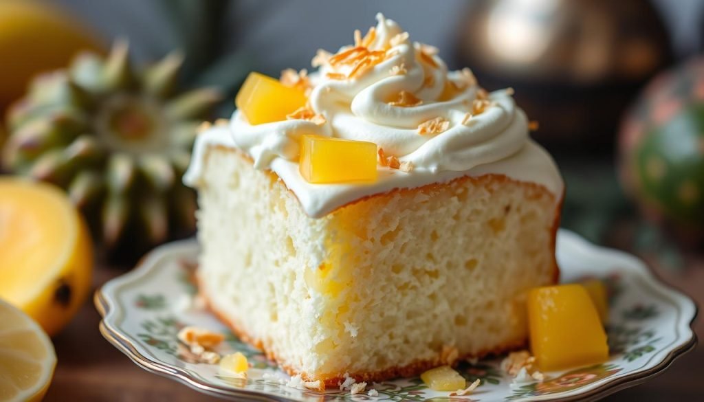 mango pineapple angel food cake